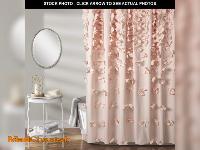 Lot 74-11553109 - Lush Decor Riley Shower Curtain, 72" W x 72" L, Blush - Luxury Shower Curtain With Bows - Charming T...