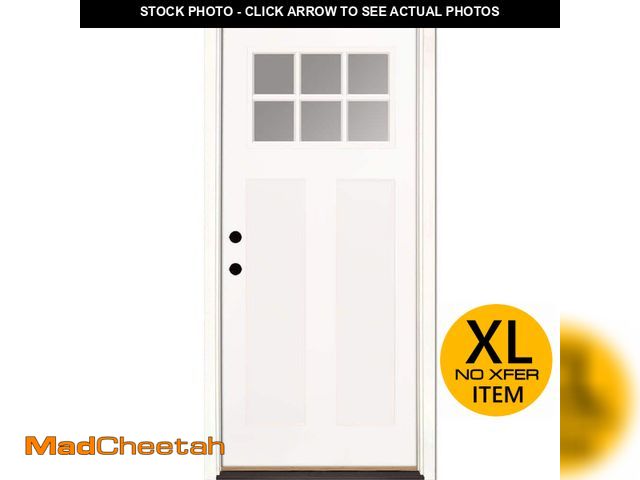 Lot 74-13019293 - Feather River Doors 33.5 in. x 81.625 in. 6 Lite Clear Craftsman Unfinished Smooth Right-Hand Inswin...