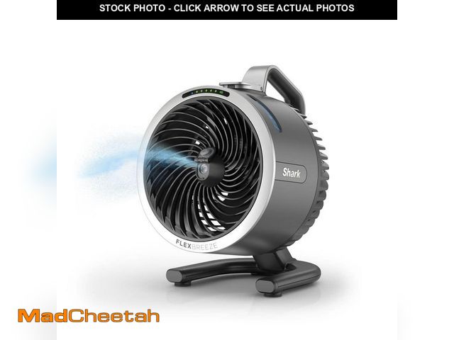 Lot 74-14467274 - Shark FlexBreeze HydroGo 8.4 in. 5-Fan Speeds Personal Misting Portable Fan in Dark Grey with Ultra-...