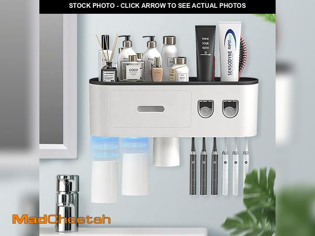 Lot 74-12304141 - BHeadCat Toothbrush Holders Wall Mounted, Toothbrush Holder with Automatic Toothpaste Dispensers, 6 ...