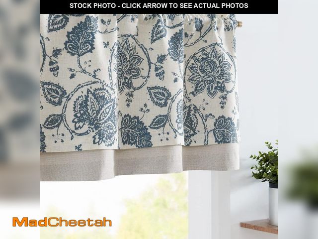 Lot 74-12437802 - jinchan Linen Valance Curtain Blackout Kitchen Valance for Window Scroll Paisley Window Treatment fo...