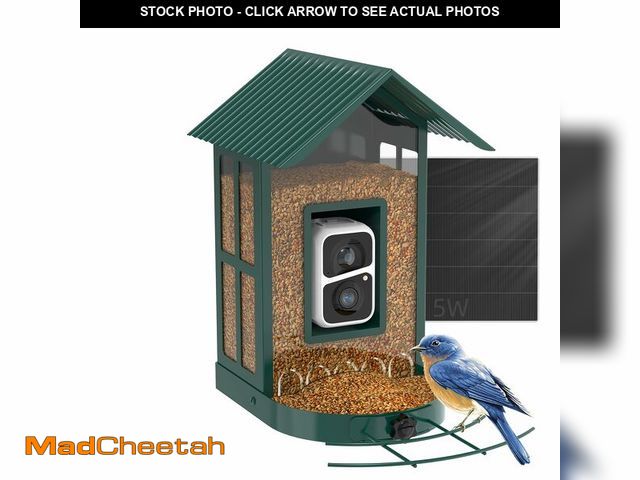 Lot 74-13328957 - Soliom- Bird Feeder with Camera, 5W Solar Powered, AI Identify Species, Smart Wild Bird Watching, 2K...