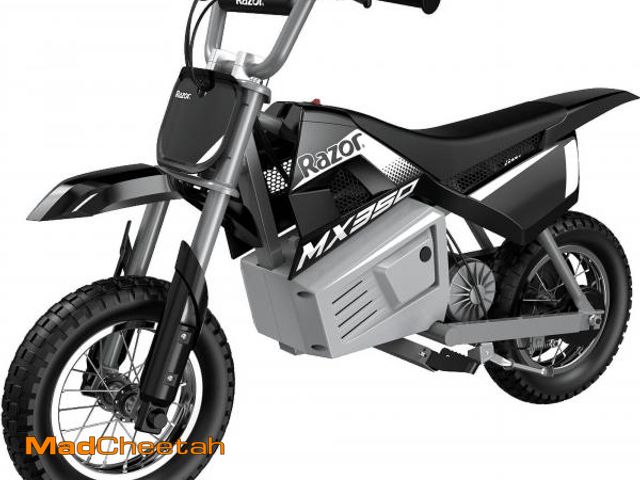 Lot 74-12423315 - Razor Dirt Rocket MX350 - Black with Decals, up to 14 mph, 24V Electric Dirt Bike for Child 8+ - UNU...