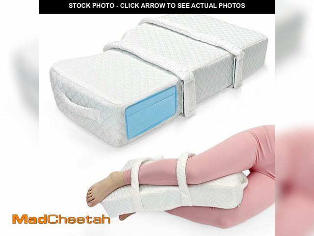 Lot 74-14058277 - CRAURU Knee Pillow for Side Sleeping Memory Foam Leg Pillow with Strap 2 Layer Adjust Height Between...