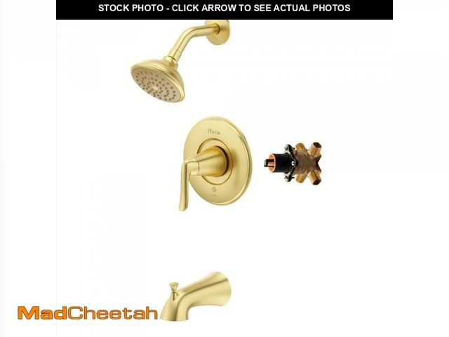 Lot 74-12219571 - Pfister Willa Tub &amp; Shower Trim Kit, Valve and Cartridge Included, 1-Handle, Brushed Gold Finish...