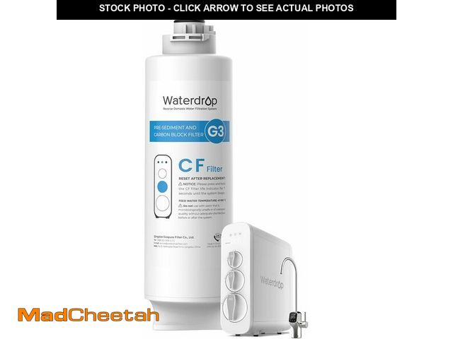 Lot 74-12554852 - Waterdrop WD-G3-CF Filter, Replacement for WD-G3-W, WD-G3P600 and WD-G3P800-W Reverse Osmosis System...