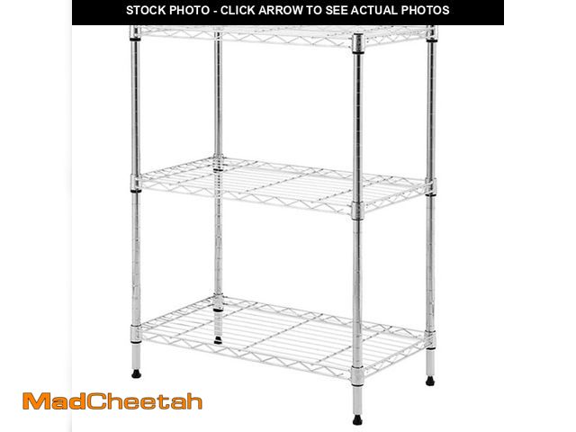 Lot 74-12552893 - HDX Chrome 3-Tier Steel Wire Shelving Unit (23 in. W x 30 in. H x 13 in. D) - UNUSED