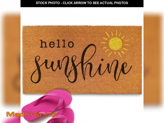 Lot 74-12307656 - Hello Sunshine Door Mat 30x17 Inch, Sunshine Rug, Hello Front Doormat w/Non-Slip PVC Backing, Summer...