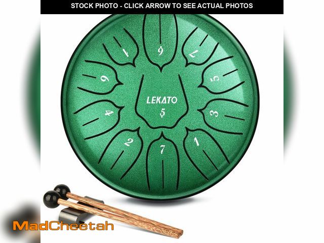 Lot 74-12702853 - LEKATO Rain Drum for Outside, Steel Tongue Drum 6 Inch 11 Notes Rain Chime Percussion for Meditation...