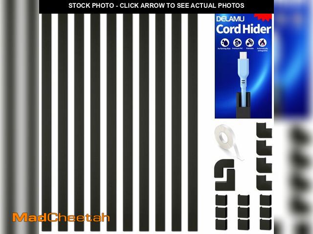 Lot 74-13623783 - Delamu 157in Cord Covers for Wires on Wall, Cord Hider for 1 Cord, Paintable Cable Hider, Cable Mana...