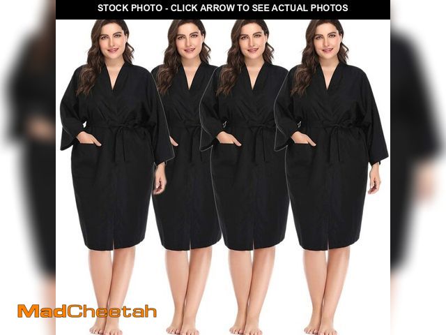 Lot 74-13629718 - Salon Robes Smock for Clients, Pack of 4, Hair Salon Client Gown Cape, Black - USED