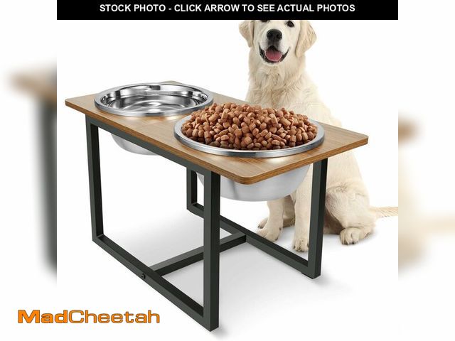 Lot 74-14481079 - Spacnom Elevated Dog Bowls for Large Dogs, Raised Dog Bowl Stand with Two X-Large Stainless Steel Bo...