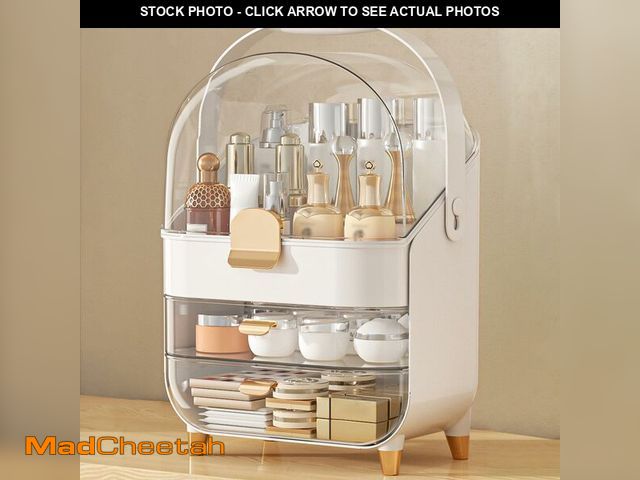 Lot 74-12605166 - Makeup Organizer, Skincare Holder Bathroom Counter Organizer, Storage Box Cosmetic Display Cases, Te...