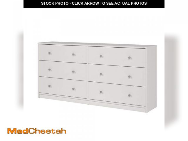 Lot 74-11995305 - Tvilum Portland 6-Drawer Double Dresser in White 26.89 in. H x 56.34 in. W x 12.46 in. D - UNUSED