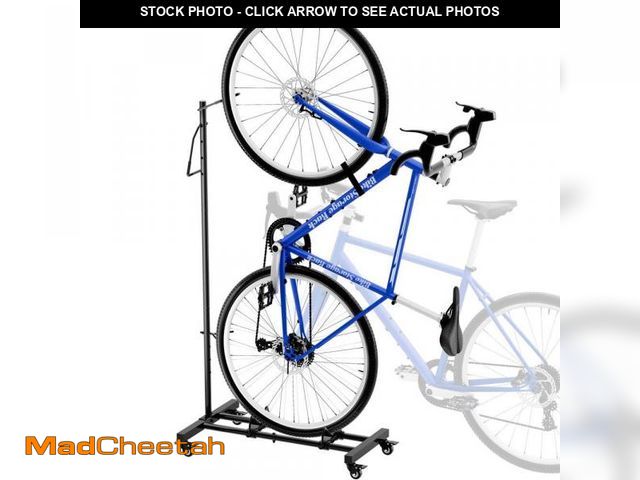 Lot 74-12365561 - Sttoraboks 55lbs Capacity Upright Bike Stand Vertical Horizontal Adjustable Bike Storage Rack Bicycl...