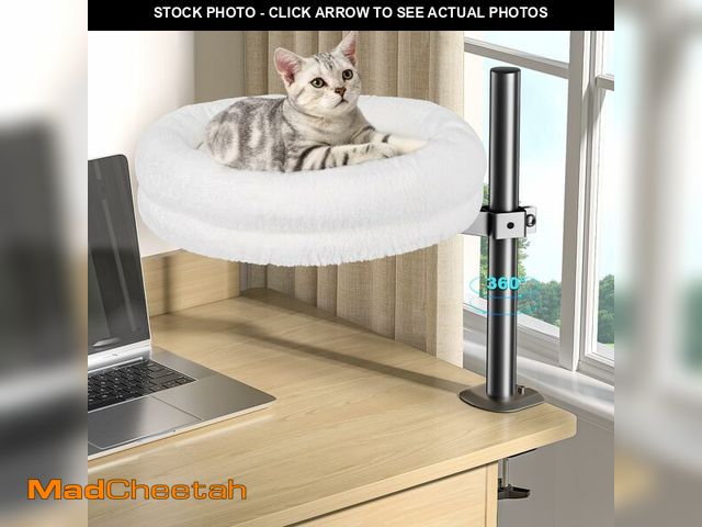 Lot 74-12434802 - Cuipingoo Cat Desk Bed, Supports Up to 50 lbs, Comfortable Soft Perch, Nest Bed Attachment Round Cat...