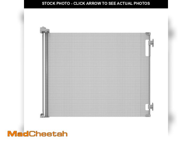 Lot 74-14360804 - Perma Child Safety 71 in. W x 33 in. H Indoor/Outdoor Retractable Baby Gate Grey - UNUSED
