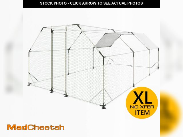 Lot 74-13768844 - Tunearary 10 ft. x 20 ft. Galvanized Large Metal Walk-In Chicken Coop UV Resistant, Waterproof Suita...