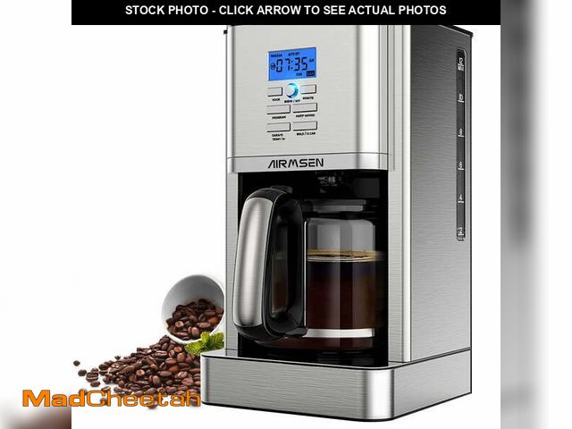 Lot 74-13060823 - AIRMSEN Stainless Steel 12 Cup Drip Coffee Maker, Programmable Coffee Machine Self-Cleaning - UNUSED