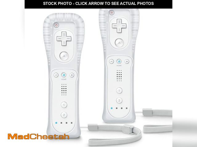 Lot 74-13575372 - TIANHOO Remote Controller for Wii &amp; Wii U, with Silicone Case and Wrist Strap, 2 pack (White) - ...