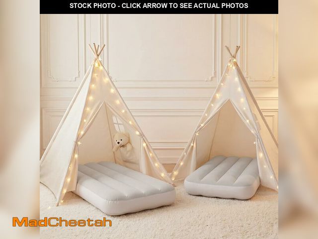 Lot 74-13564437 - wilwolfer 2 Pack Teepee Tent for Kids with Inflatable Airbed, Indoor Play Tent Foldable for Boys Gir...