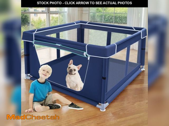 Lot 74-12968632 - 42x42x25.6 Inches Puppy Playpen with Gate, Dog Playpen for Puppies or Small Dogs, DogFence Pet Playp...