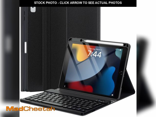 Lot 74-12704511 - OYEEICE Keyboard Case for iPad 9th Generation - Wireless Detachable Keyboard Folio Cover with Pencil...
