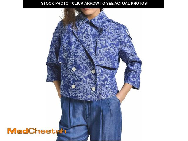 Lot 74-13835756 - Derek Lam 10 Crosby Women's Elijah Cropped Trench Jacket, Indigo, XS - UNUSED