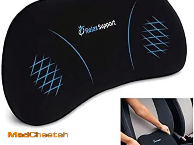 Lot 74-12331067 - RELAX SUPPORT RS13-S Lumbar Support Pillow for Car - Full Memory Foam, Adjustable Dual Straps, Mediu...