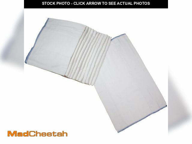 Lot 74-12715664 - OsoCozy - Prefold Cloth Diapers (1 Dz) - Soft, Absorbent Durable Diaper Service Quality Prefolds. 10...