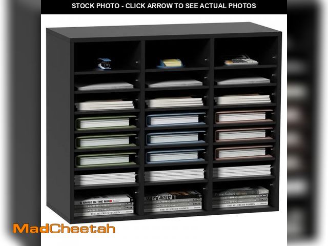 Lot 74-12106065 - VEVOR Literature Organizers, 24 Compartments Office Mailbox with Adjustable Shelves, Wood Literature...