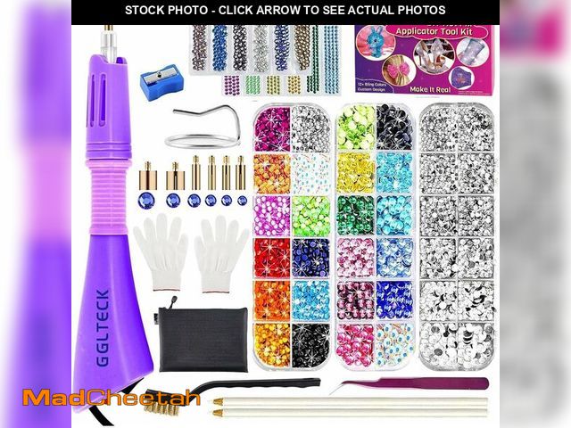 Lot 74-13625281 - GLTECK Hotfix Applicator, Bedazzler Kit with 5784 PCS Rhinestones for Crafts, DIY Hot Fix Rhinestone...