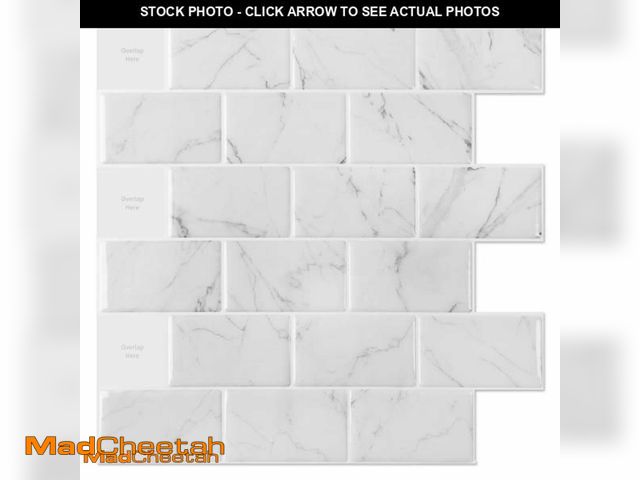 Lot 74-11499187 - Art3d 10-Sheet Peel and Stick Subway Backsplash, 12 in. x 12in. White Marble Design - UNUSED