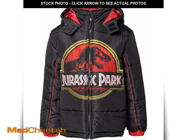 Lot 74-14601403 - Jurassic Park Little Boys Zip Up Winter Coat Puffer Jacket Black Size 4 - UNUSED