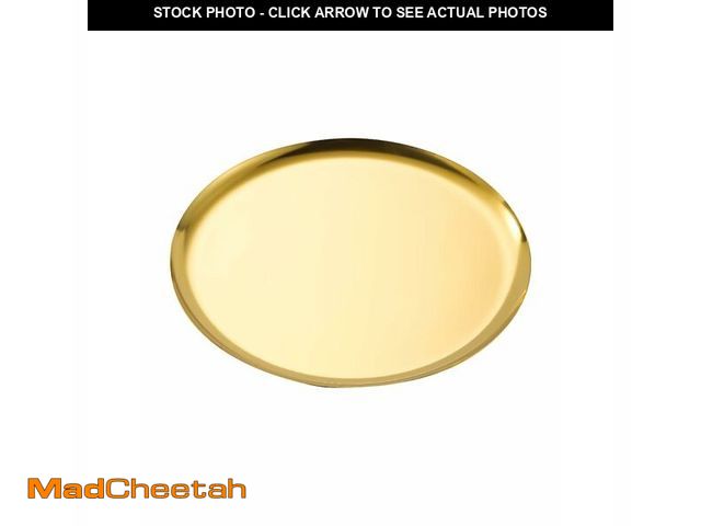 Lot 74-13574318 - SEEK RARE Serving Trays 11in Stainless Steel Decorative Tray Round Gold Tray for Kitchen Wedding Par...