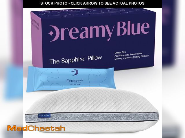 Lot 74-13323080 - DreamyBlue Gusseted Sapphire Pillow Ã¢â¬Â¢ Adjustable Loft, Luxury Cover, Shredded Memory Foam Fill...