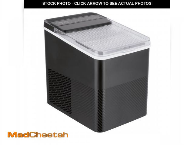 Lot 74-12426335 - Mainstays Countertop Ice Maker, Rich Black, 9 Bullet Cubes, 2 Ice Sizes, 26 lbs/24H with Removable &...