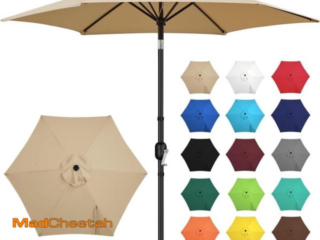 Lot 74-12509030 - Yaheetech 9FT Outdoor Patio Umbrella, Outdoor Table Umbrella with Push Button Tilt and Crank, Yard S...