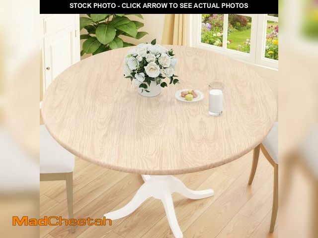 Lot 74-13954453 - Smiry Round Picnic Tablecloth, Waterproof Elastic Fitted Table Covers for 57" - 68" Tables, Wipeable...