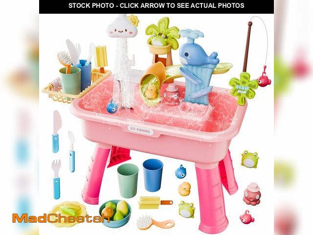 Lot 74-14332758 - Cosminy 2026 Upgraded Water Table for Toddlers 1-3, Kids Play Sink with Running Water, Toddler Kitch...