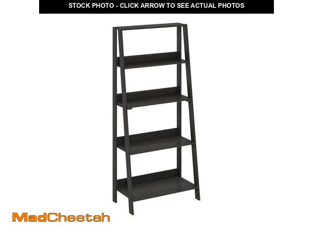 Lot 74-14275492 - Furinno 23.6 in. Espresso Wood 5-Shelf Ladder Bookcase with Open Back - UNUSED