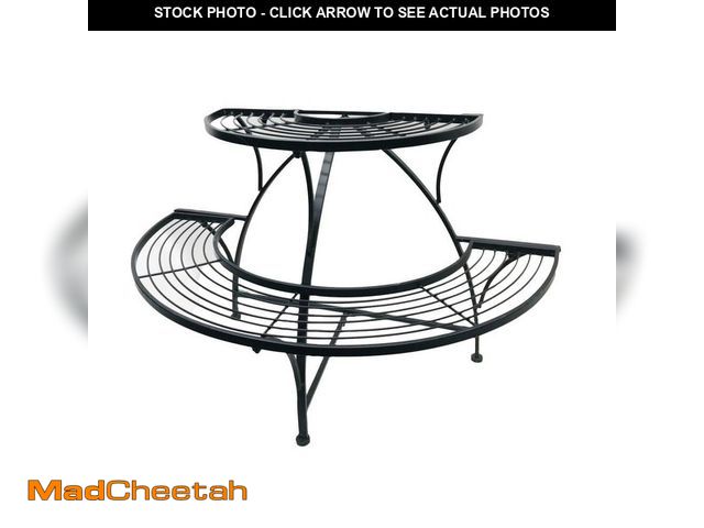 Lot 74-12746590 - HI-LINE GIFT LTD. Black Metal Semi-Circle Plant Display Stand - UNUSED
