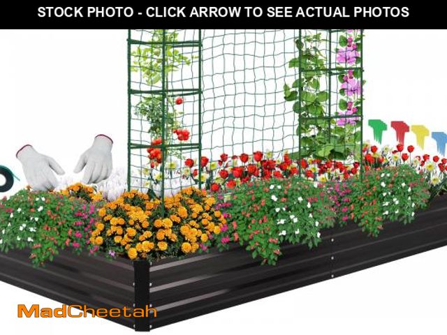 Lot 74-12139942 - ONCEMORE Galvanized Raised Garden Bed for Vegetables Flowers Herbs, Metal Raised Garden Bed Kit with...