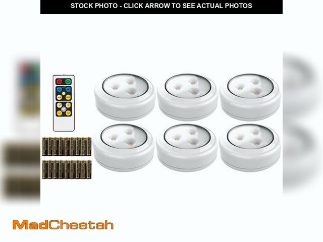 Lot 74-12699046 - Brilliant Evolution Tap Light Push Lights 6pk with 18 AA Batteries Included + Remote - LED Stick On ...