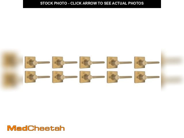 Lot 74-12610195 - Defiant Tonebridge Brushed Gold Hall/Closet Door Lever with Square Rose 10-Pack - UNUSED