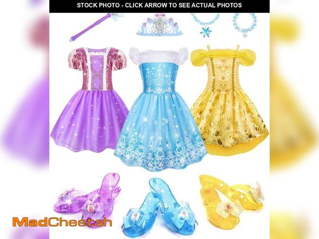 Lot 74-12329141 - Meland Princess Dress Up for Girls 3-6, Dress Up Clothes for Girls with Princess Shoes Toy, Birthday...