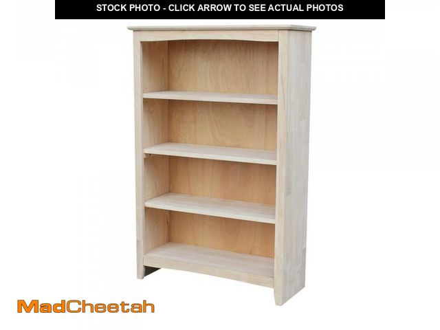 Lot 74-12279601 - IC International Concepts Shaker Bookcase, 48" High 40lbs per Shelf wt Capacity, Solid Real Wood, St...