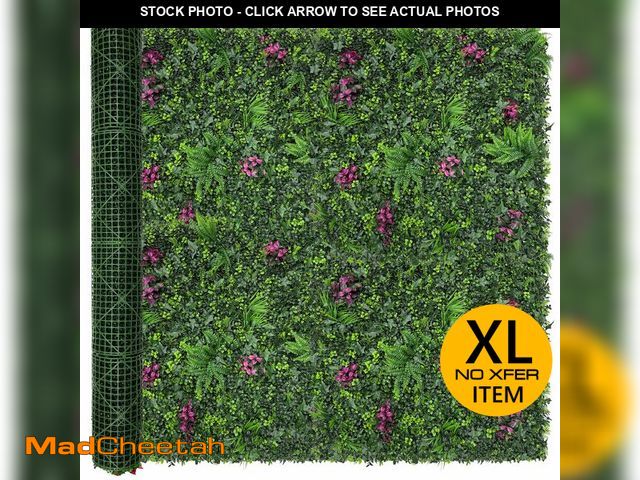 Lot 74-13578523 - DOPGIB Greenery Grass Wall Boxwood Plant Roll: 72"x128"(64 SQFT with UV Resistant Green Leaves Faux ...