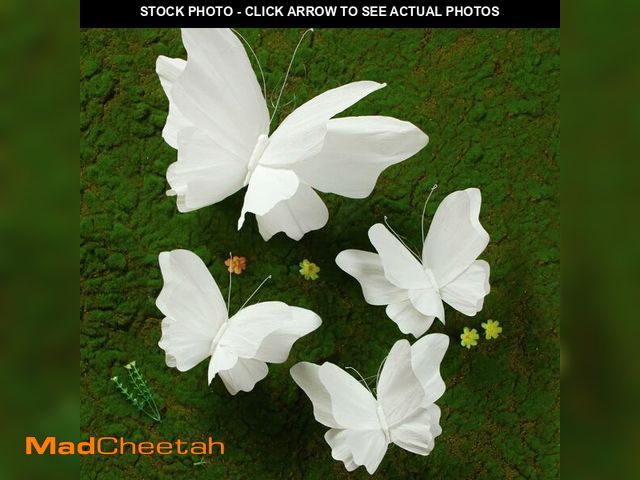 Lot 74-14385508 - SUNBEAUTY Large White Paper Butterflies 3D Butterfly Party Decorations Giant Hanging Butterflies for...