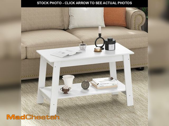 Lot 74-12664042 - 31.49" Coffee Table, 2-Tier Small Living Room Table, Rustic Modern Farmhouse Wood for Living Room, B...